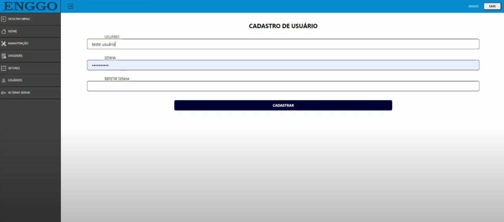 Cadastro de Usuário